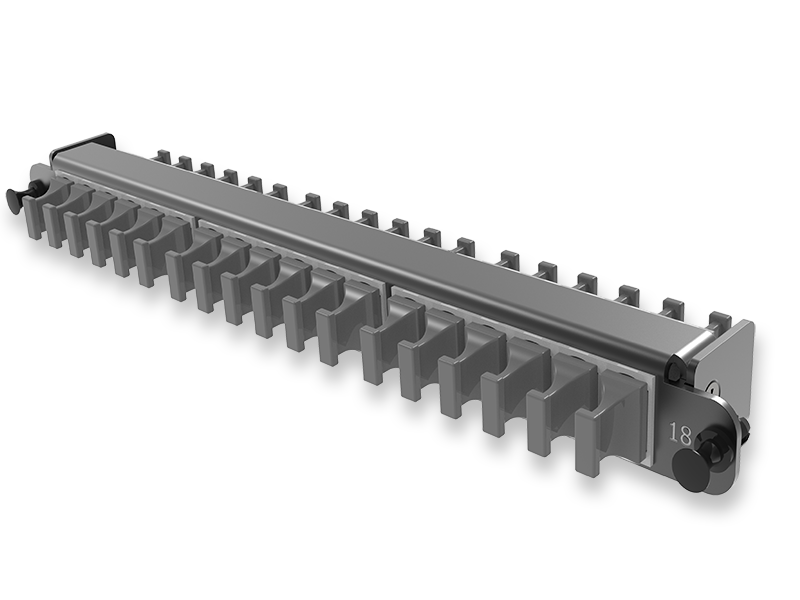 A2 - Адаптерная плата 18 x MTP адаптеров (цвет: черный), ММ, тип AS (Up&Down), (совместима с выдвижной панелью Flex Tray)