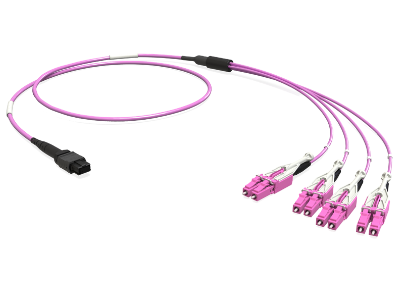  MTP/LCHD-UPC Duplex cable assembly, 8F SM9/125 OM4