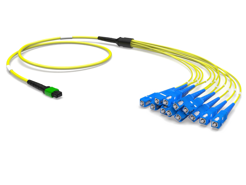Оптическая соединительная сборка 12 x 09/125 OS2, MTPf/SC-UPC Simplex, усиленная