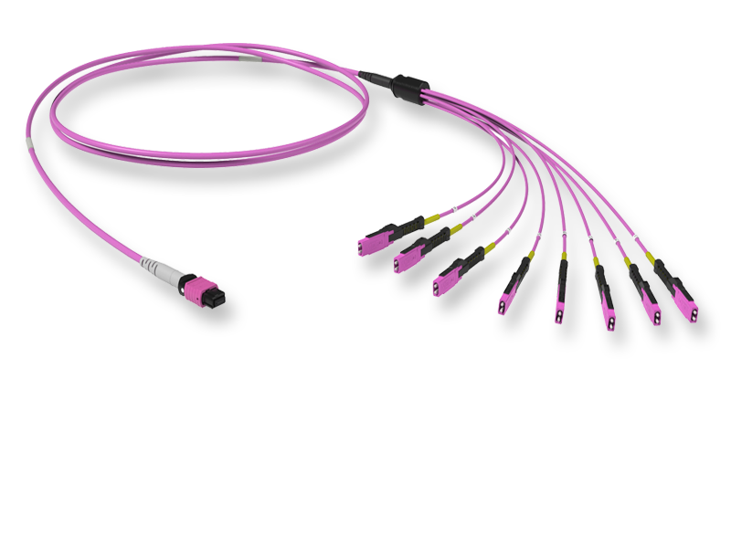Оптический патчкорд 16 x 50/125 OM4, MTP(16)f 8º APC/MDC
