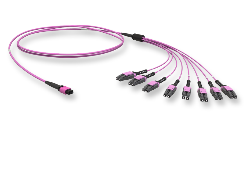 Оптический патчкорд MTP(16)/LC Duplex, MM50/125 OM4