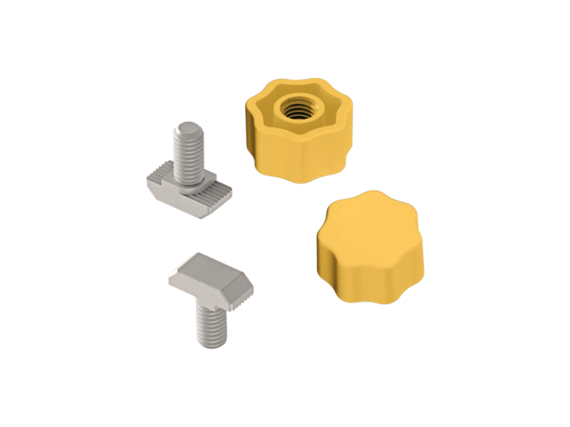 Knurled quick knob with T-bolt