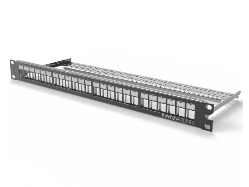 Прямая наборная панель 24-1U,  черная