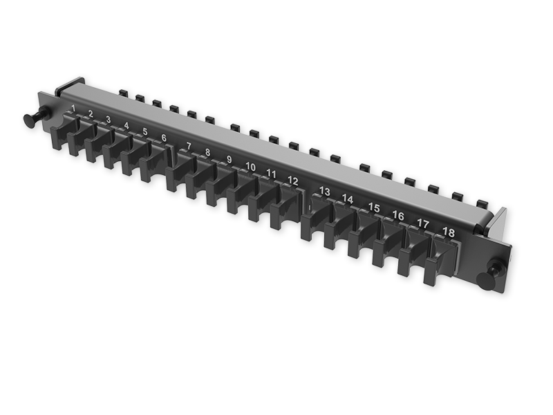 A2 - Adapter plate 18 x MTP adapters (black), MM, type AS (Up&Down)