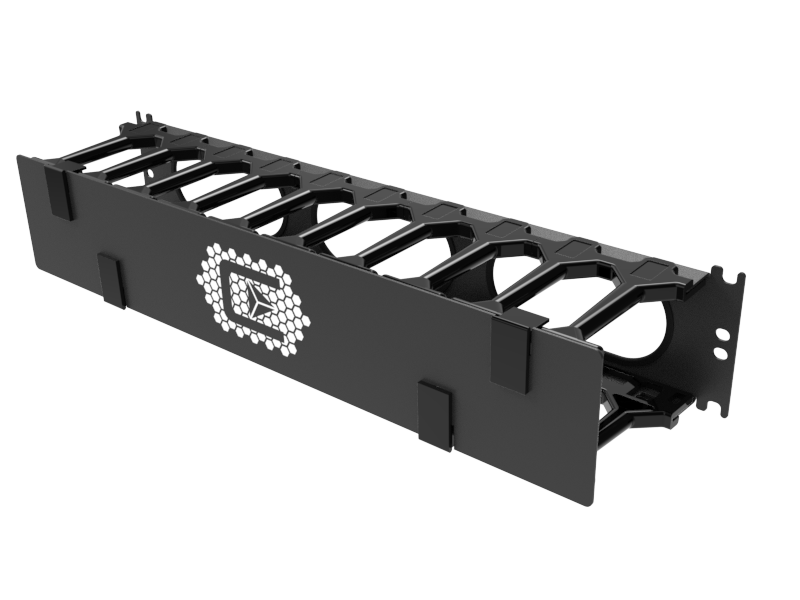 Ulmus - Horizontal cable manager with cover 2U 100mm